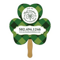 Digital Shamrock Fast Fan w/ Wooden Handle & Front Imprint (1 Day)